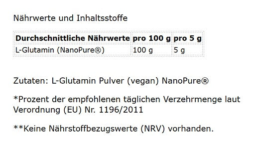 Ausdauer-Set: MST Magnesium + BioTech Vitamin + GN Nano Pure – GN Nano Pure Glutamine 500g