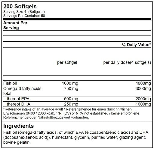 GN Triglyceride Omega 3 Sport Edition - 200 Softgels