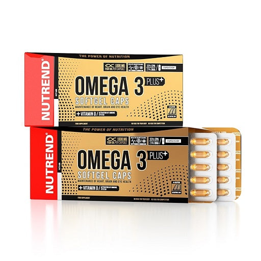 Grundversorgung: Universal + Nutrend Omega 3 + ProFuel VITAMIN – Nutrend Omega 3 Plus 120 Softgel Kapseln
