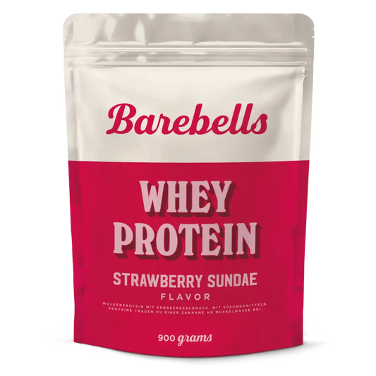 Protein-Frühstücks-Set: Sinob Instant Oats + Barebells Whey Protein – Barebells Whey Protein 900g (Strawberry Sundae)