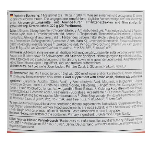 MST - Good Night Sleep Formula 320g