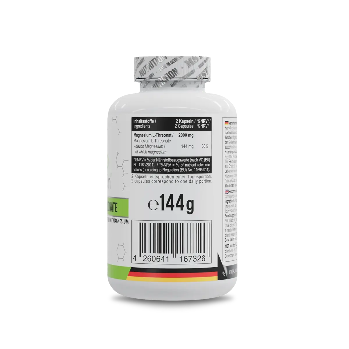 Stres & Balance: MST Ashwagandha + MST Magnesium + Špičkový vitamín B – MST – Magnesium L-Threonate Magtein® 1000 mg – 120 kapslí