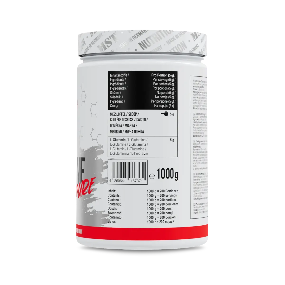 MST Marken-Trio: Iso Clear 900g + Creatin Pro + Glutamine – MST - Glutamine 1000g