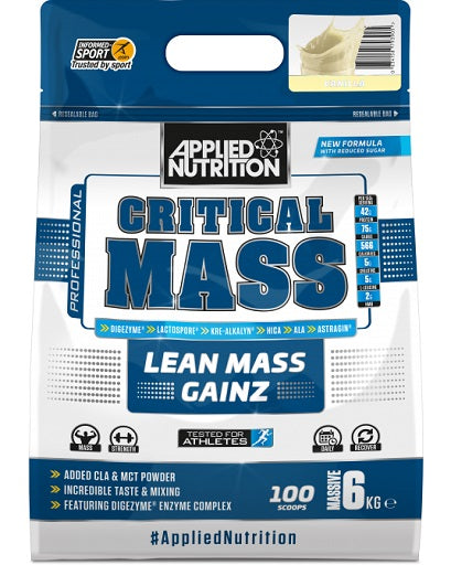 Vanille Sorten-Großset: Optimum Nutriti + BAD ASS MASS + 2 weitere – Applied Nutrition Critical Mass PROF. 6kg (Vanilla)