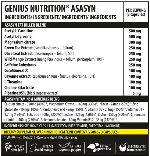 Wettkampfvorbereitung: ESN ISOCLEAR + MST Creatine + 2 weitere – Genius Nutrition Asasyn 180 Kapseln