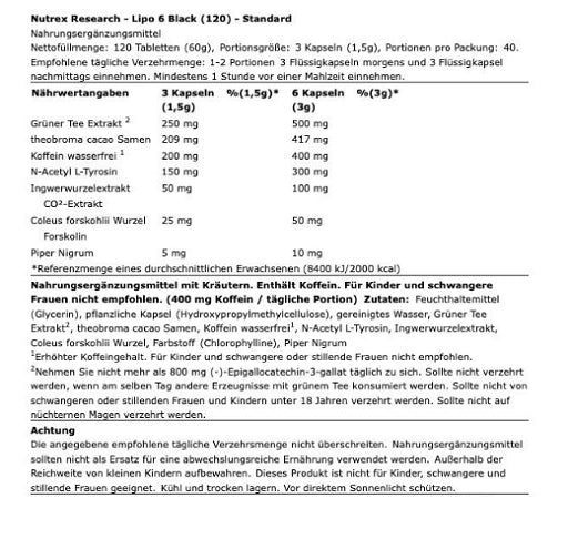 Wettkampfvorbereitung: ESN ISOCLEAR + MST ArgiZinc + 2 weitere – Nutrex Lipo 6 black 120 liquid caps