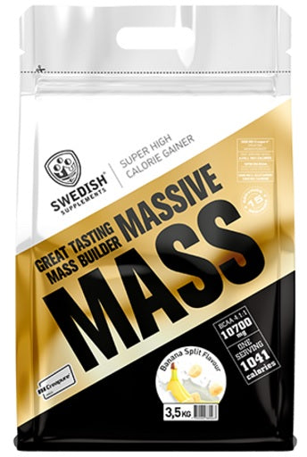 Masse-Duo: Swedish Supplements Massive + XXL Nutrition Perfect Rice – Swedish Supplements Massive Mass Gainer 3,5kg (Banana Split)