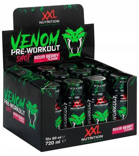 Trainings-Set: XXL Nutrition Venom Shot + Scitec Ami-NO Xpress – XXL Nutrition Venom Shot 12x60ml (Saure Beere)
