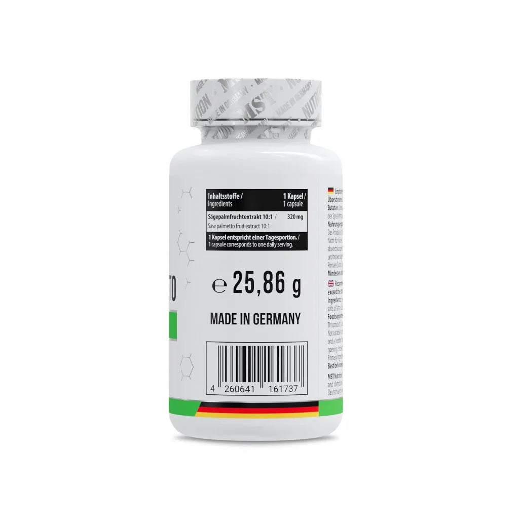 MST Marken-Großset: Tryptophan 500mg + DAA 150 g Neutral + 3 weitere – MST - Saw Palmetto 60 Kapseln