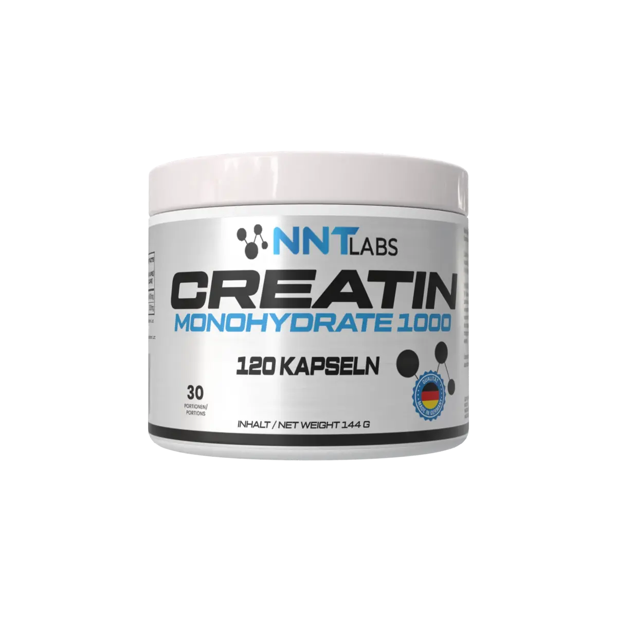 NNT Labs Marken-Trio: Whey 450g (Erdbeer) + Creatin 1000 mg + Arginin – NNT Creatin 1000 mg 120 Kapseln