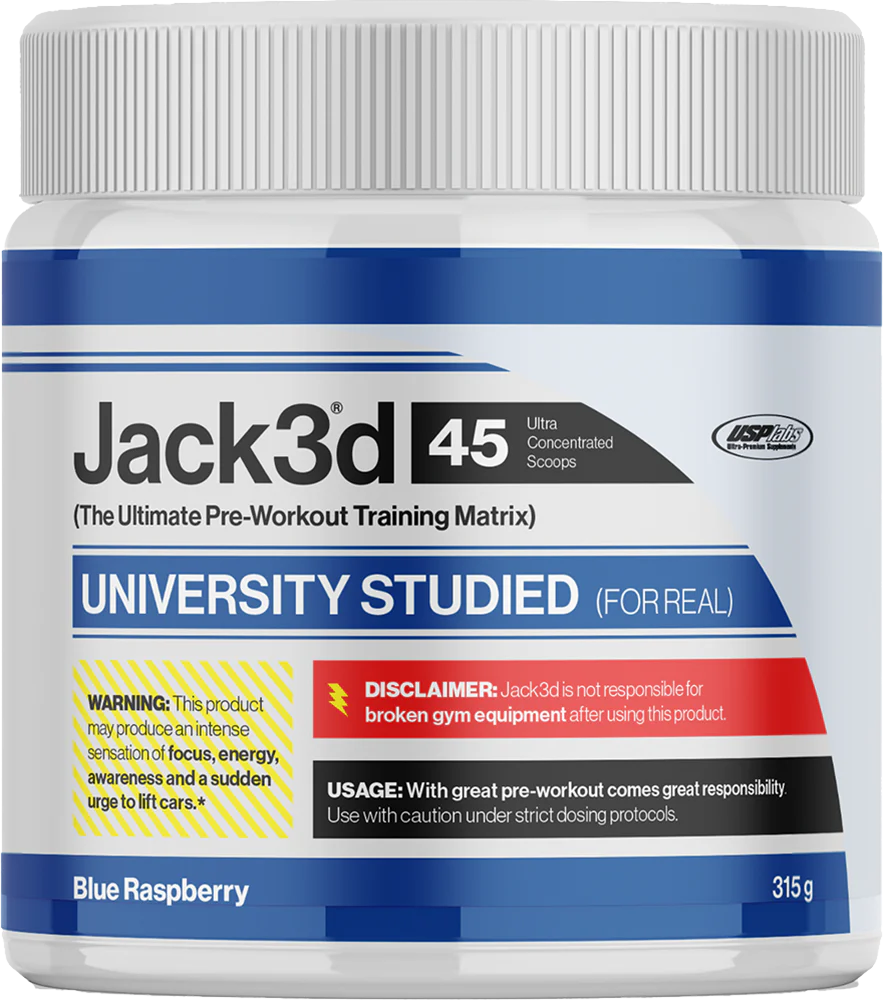 Tréninková sada: USP Labs Jack3d 45 Serv. + Nutrend AAKG 7500 výstřelů – USP Labs Jack3d – 45 Serv. (Modrá malina)