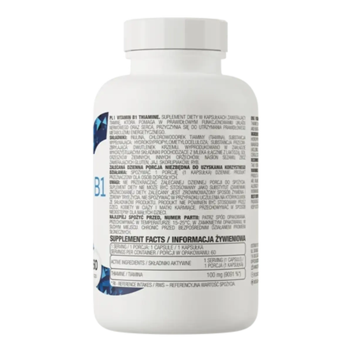 Haut, Haare & Nägel: MST Fish + Ostrovit + BioTech ZMB – Ostrovit Vitamin B1 Thiamine 60 Kapseln