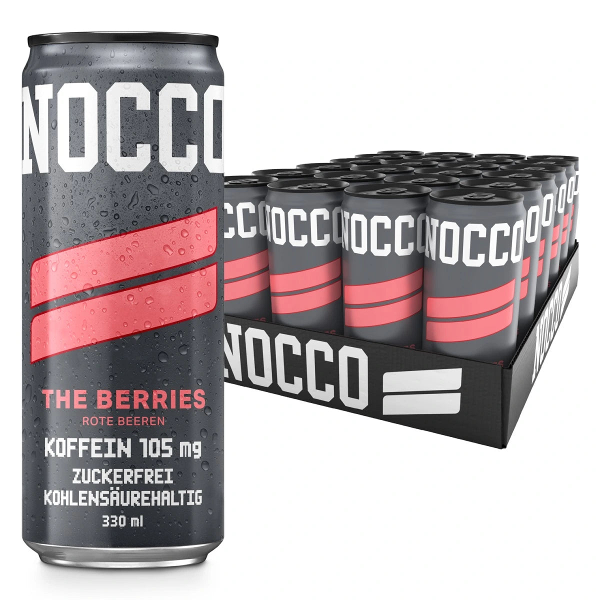 Kraft-Stack: BioTech Creatine + Nutrend N1 + Nocco BCAA Drink – Nocco BCAA Drink 24 x 330 ml THE BERRIES / ROTE BEEREN