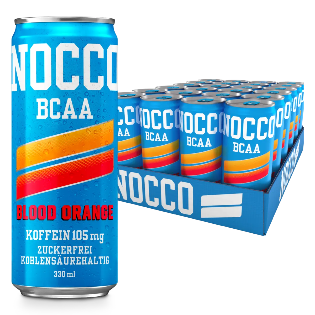 Kraft-Stack: BioTech Creatine + Body Attack LIPO + Nocco BCAA Drink – Nocco BCAA Drink 24 x 330 ml Blood Orange del Sol