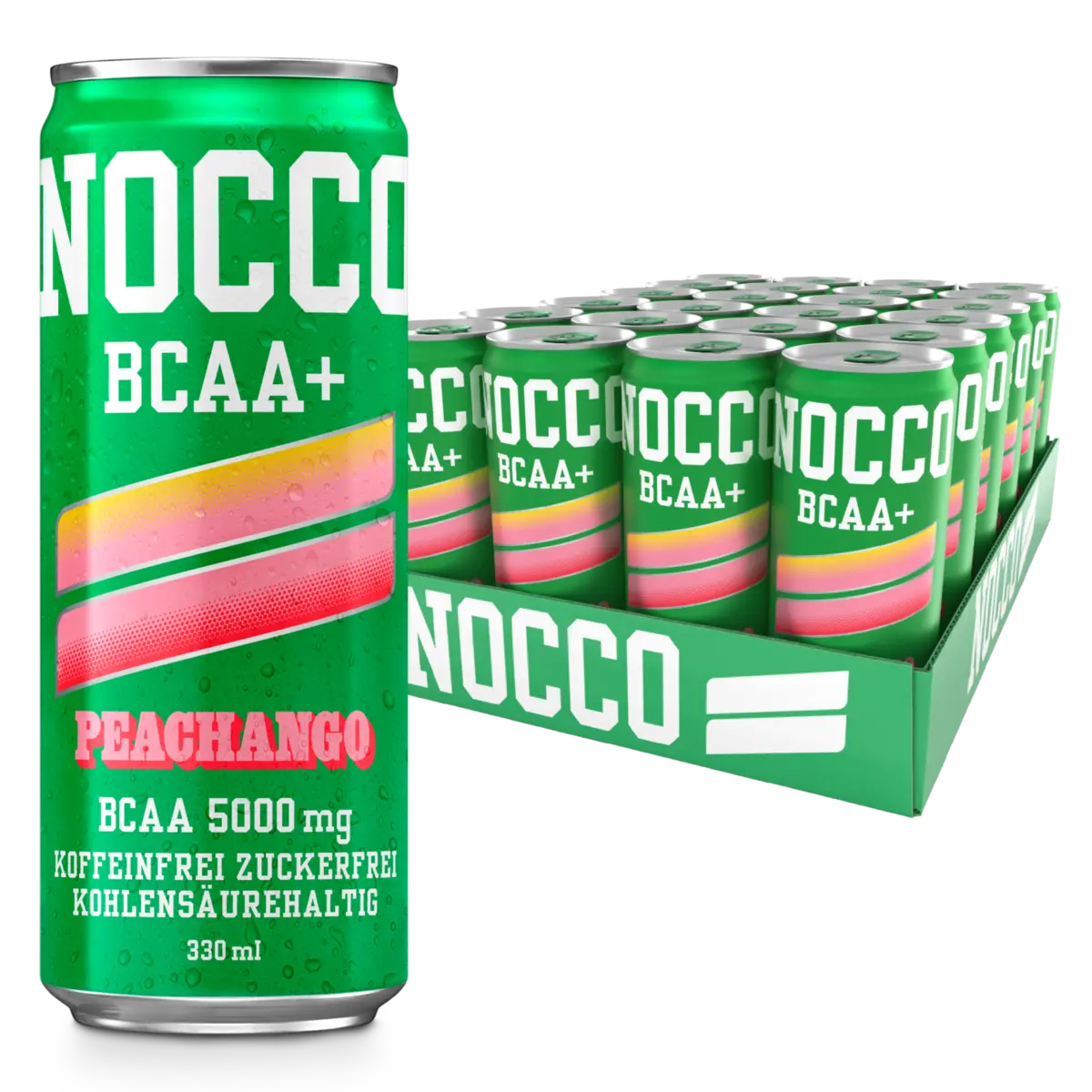 NOCCO merk grote set: BCAA Drink 24 x 330 ml Peachango + 4 meer - Nocco BCAA Drink 24 x 330 ml Peachango