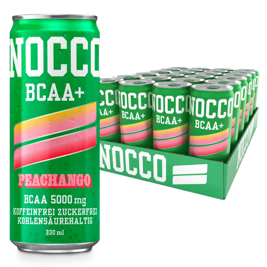 Velik set znamke NOCCO: BCAA Drink 24 x 330 ml Peachango + 4 več - Nocco BCAA Drink 24 x 330 ml Peachango