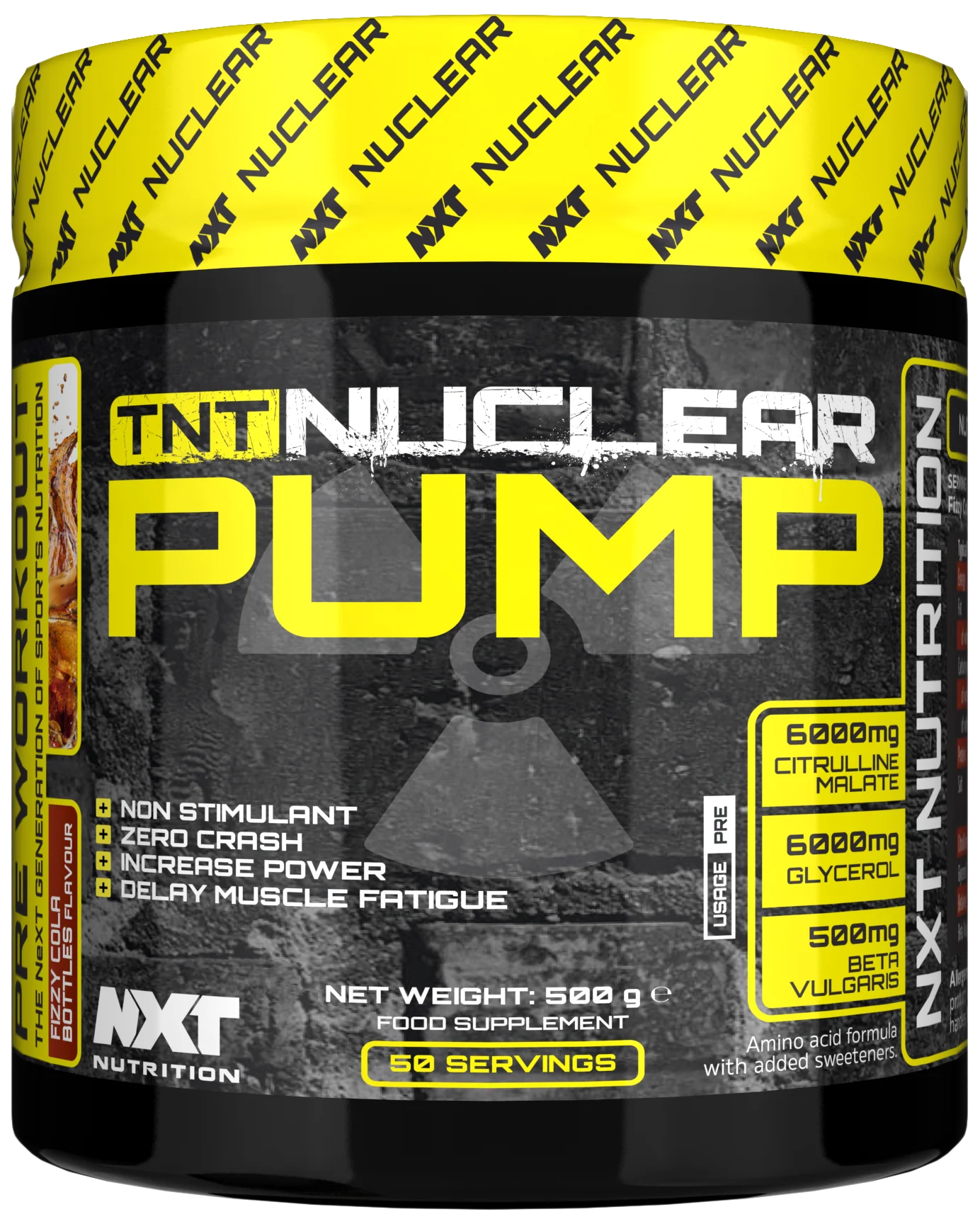 Cardio-Duo: MST L-Carnitine Acetyle + NXT Nutrition TNT Nuclear Pump – NXT Nutrition TNT Nuclear Pump 500g (Fizzy Cola Bottles)