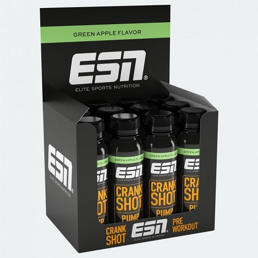 Koffein & B-Vitamine: ESN Crank Pump Shot 12x 95ml + MST Niacin – ESN Crank Pump Shot 12x 95ml (Green Apple)