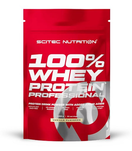 Muskelaufbau-Set: Scitec 100% Whey Protein + EFX Kre-Alkalyn Hardcore – Scitec 100% Whey Protein Professional 1000g (Vanille)
