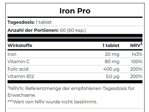 Ausdauer-Set: MST Magnesium + Scitec Iron Pro + Big Zone Bulletp – Scitec Iron Pro 60 Tabletten