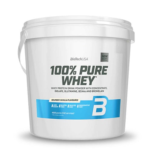 Protein-Frühstücks-Set: BioTech Protein + BioTech 100% Pure – BioTech 100% Pure Whey 4000g (Strawberry)