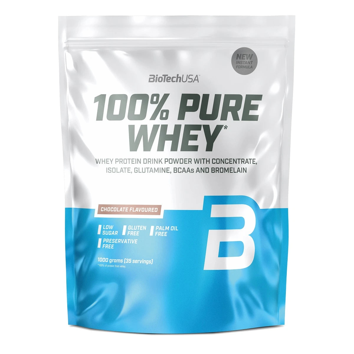 BioTech USA Marken-Trio: 100% Pure + Creatine + Liquid BCAA – BioTech 100% Pure Whey 1000g (Neutral)