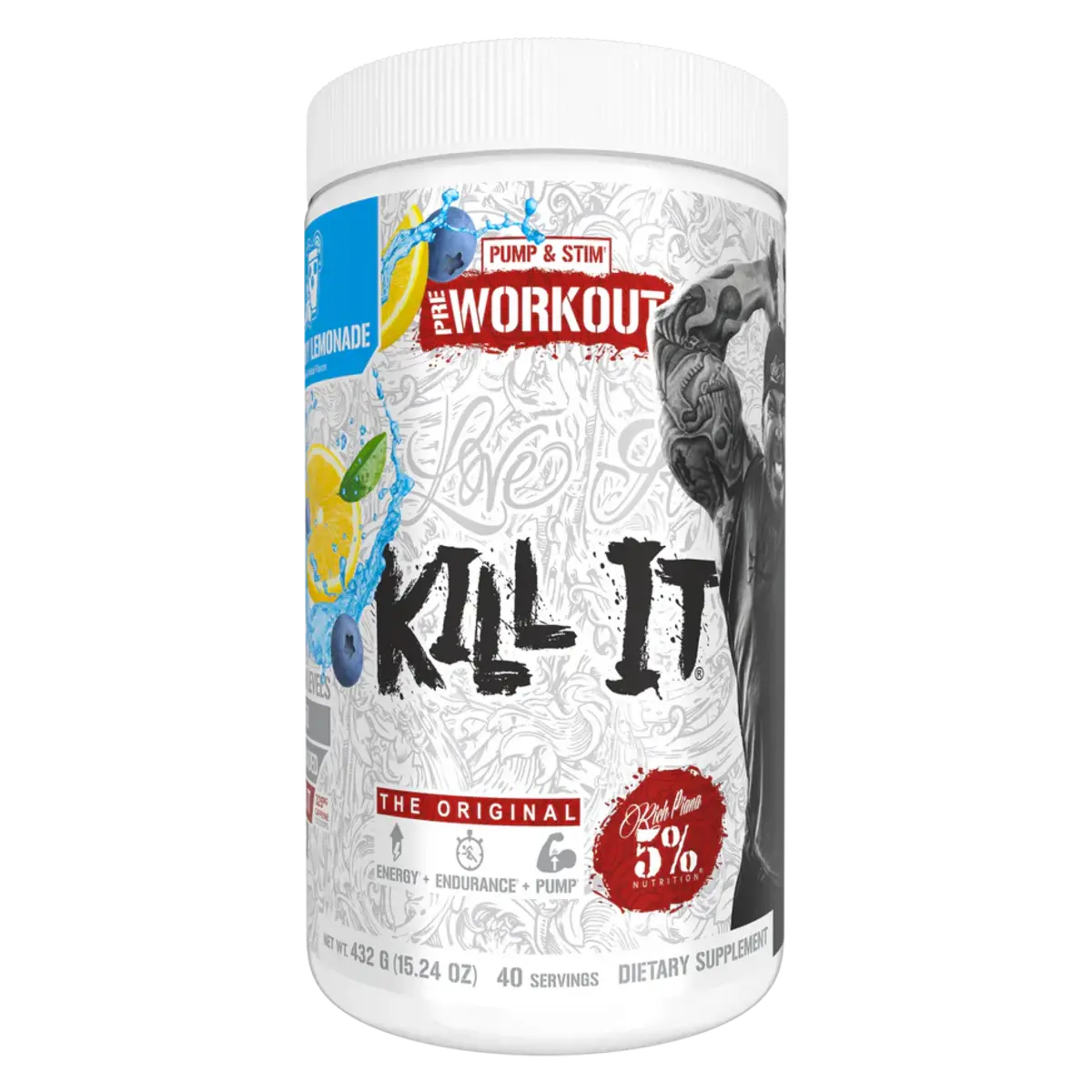 Trainings-Set: Rich Piana 5% Nutrition + GN Arginine HCL Nano Pure – Rich Piana 5% Nutrition Kill It 400g (Mango Pineapple)