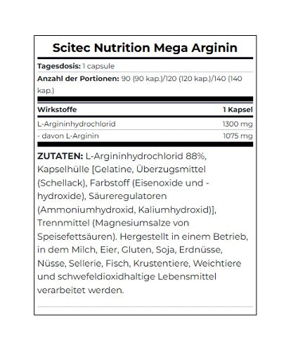 Definitionsfasuppsättning: ESN Designer + Scitec Mega + Nutrend Fat – Scitec Mega Arginine 90 kapsel