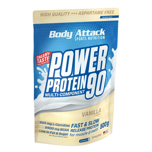 Голям комплект на марката Body Attack: Attack Power + Attack 100% + още 3 – Body Attack Power Protein 90 - 500g (оризов пудинг *НОВО)