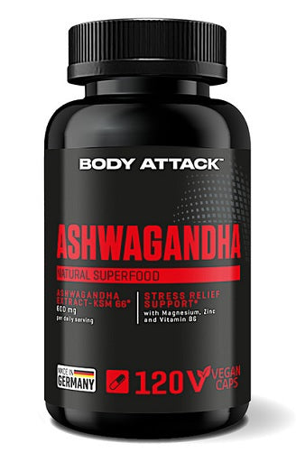 Body Attack Marken-Großset: Attack Argini + Attack L-Argi + 3 weitere – Body Attack Ashwagandha KSM-66 - 120 Kapseln