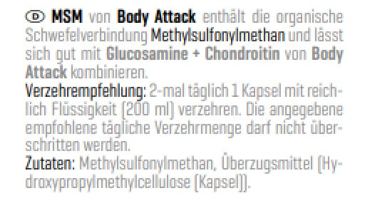 Regenerations-Set: ESN Designer + BioTech Magna + Body Attack MSM – Body Attack MSM 100 Caps