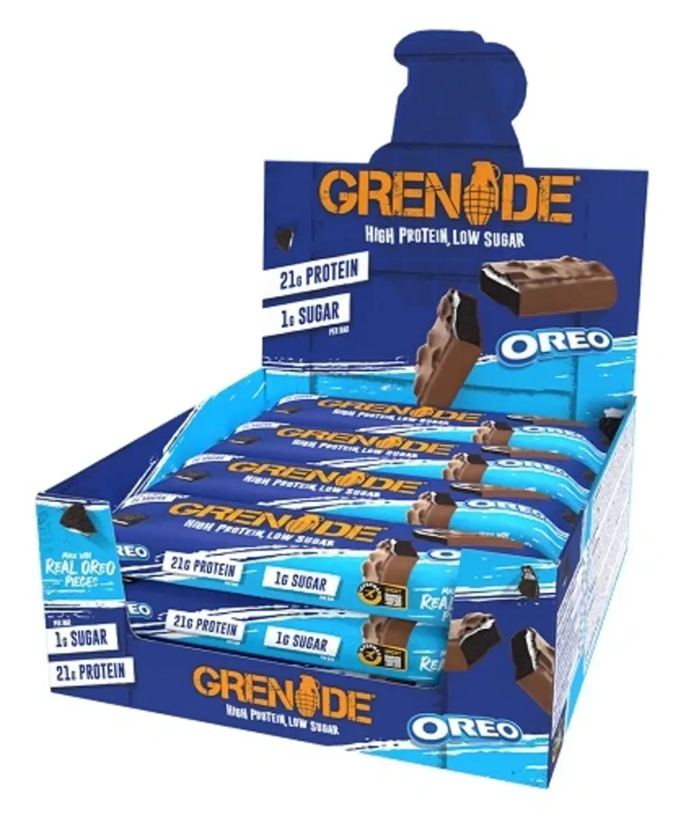 Erdnuss Sorten-Großset: ESN Goat Bar + Olimp Energy+ Bar + 2 weitere – Grenade Protein Bar - 12x60g (Peanut Nutter)