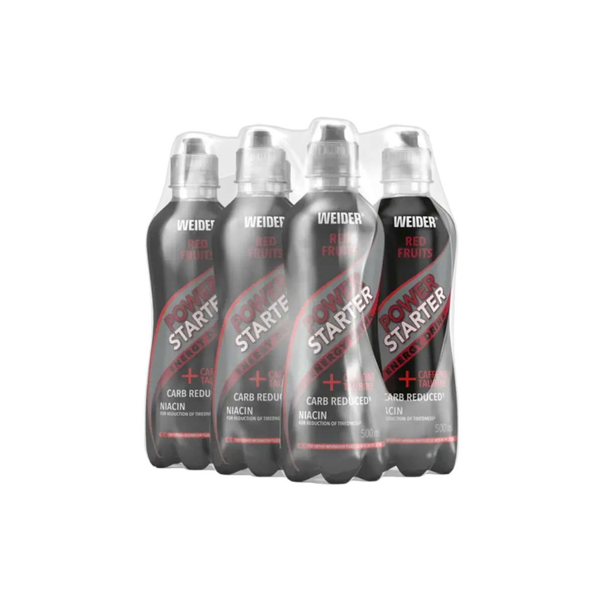 Koffein & B-Vitamine: Weider Power Starter + INLEAD Vitamin B – Weider Power Starter Energy Drink (6*500ml) (Red Fruits)