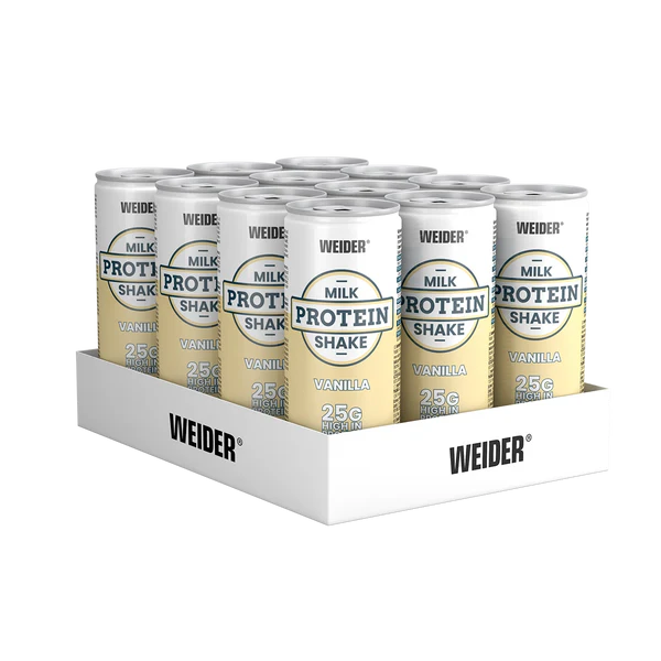 Drinks-Monatsration: Weider Protein Milk Shake – 30 Tage, 36 Portionen – Weider Protein Milk Shake 12x250ml (Iced Coffee Latte)