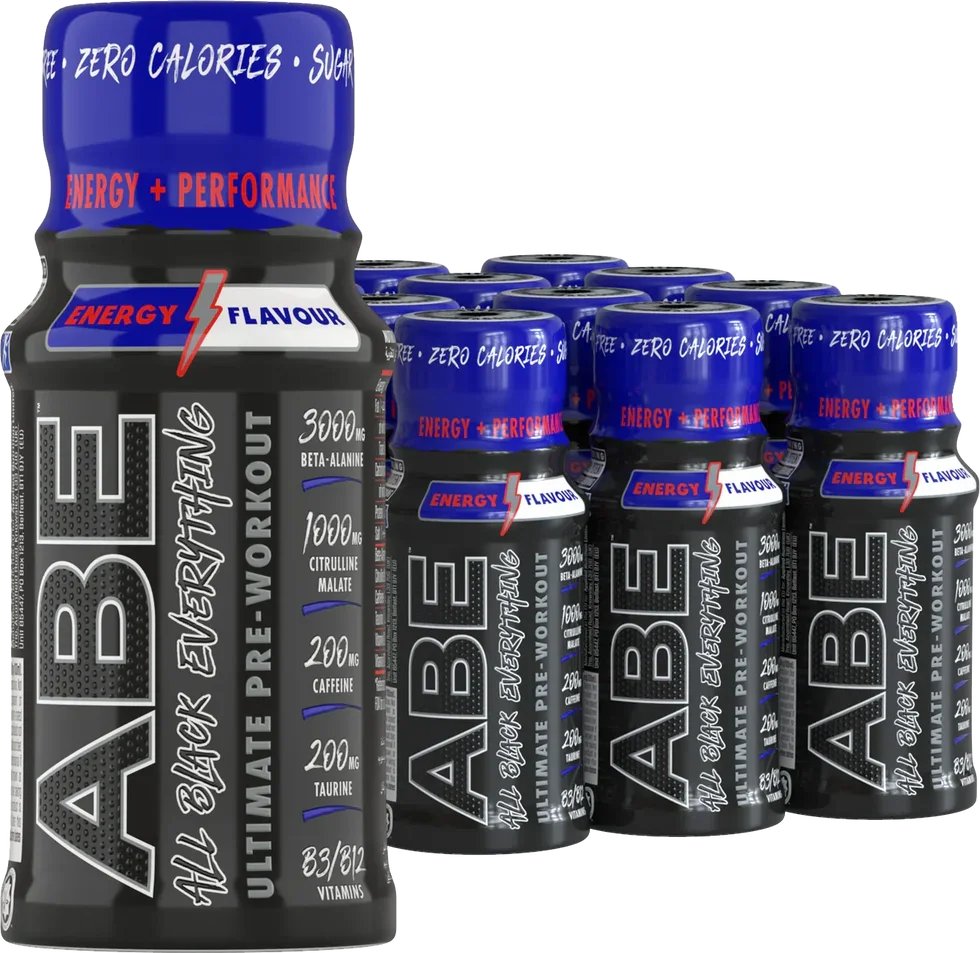 Booster-Trainingsvorrat: Applied ABE – 60 Tage, 78 Portionen – Applied ABE Pre-Workout SHOTS 12x60ml (Energy)