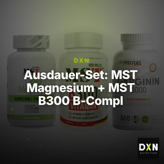 Ausdauer-Set: MST Magnesium + MST B300 B-Compl + ProFuel L-Argini – Clean Showcase Plus