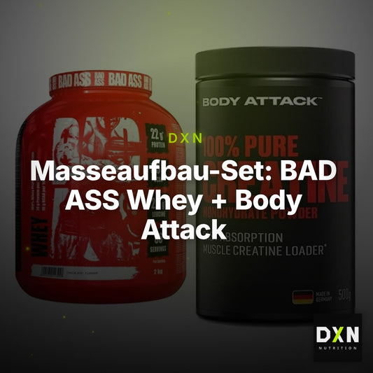 Masseaufbau-Set: BAD ASS Whey + Body Attack 100% Pure Creatine – Clean Showcase Plus