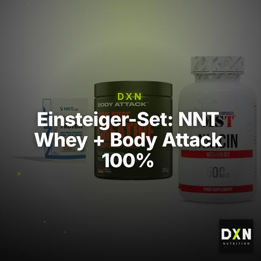 Einsteiger-Set: NNT Whey + Body Attack 100% Pure Creatine + MST Niacin – Clean Showcase Plus