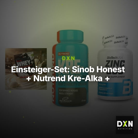 Einsteiger-Set: Sinob Honest + Nutrend Kre-Alka + BioTech Zinc Duo – Clean Showcase Plus