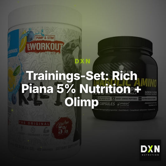 Trainings-Set: Rich Piana 5% Nutrition + Olimp Anabolic Amino 5500 – Clean Showcase Plus