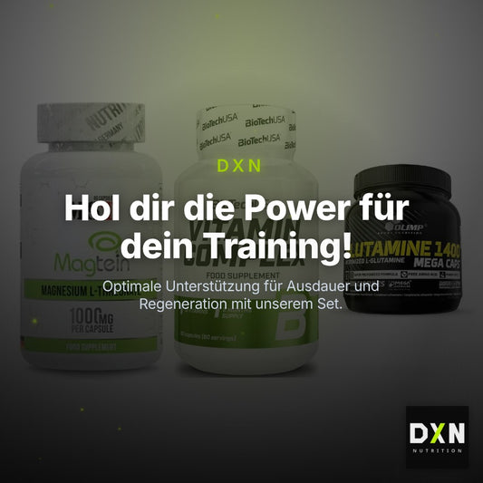 Ausdauer-Set: MST Magnesium + BioTech Vitamin + Olimp L-Glutamin – Clean Showcase Plus
