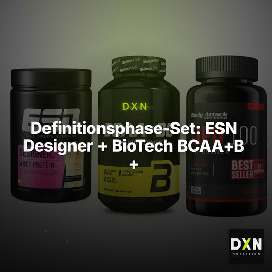 Definitionsphase-Set: ESN Designer + BioTech BCAA+B + Body Attack – Clean Showcase Plus
