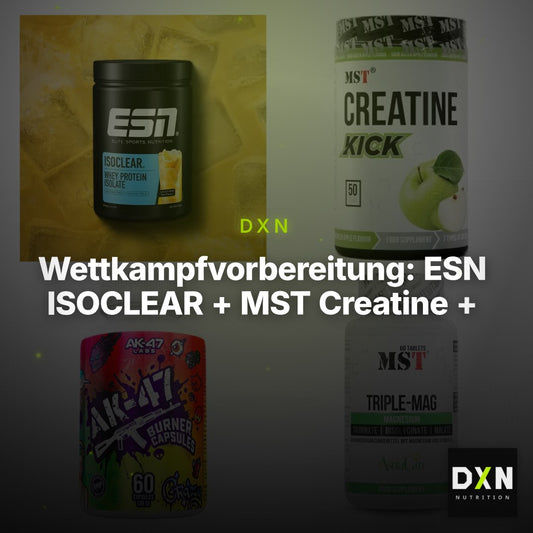 Wettkampfvorbereitung: ESN ISOCLEAR + MST Creatine + 2 weitere – Clean Showcase Plus
