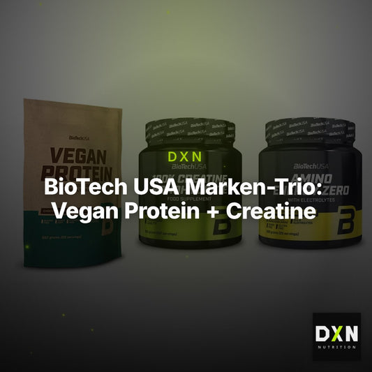 BioTech USA Marken-Trio: Vegan Protein + Creatine + Amino Energy – Clean Showcase Plus