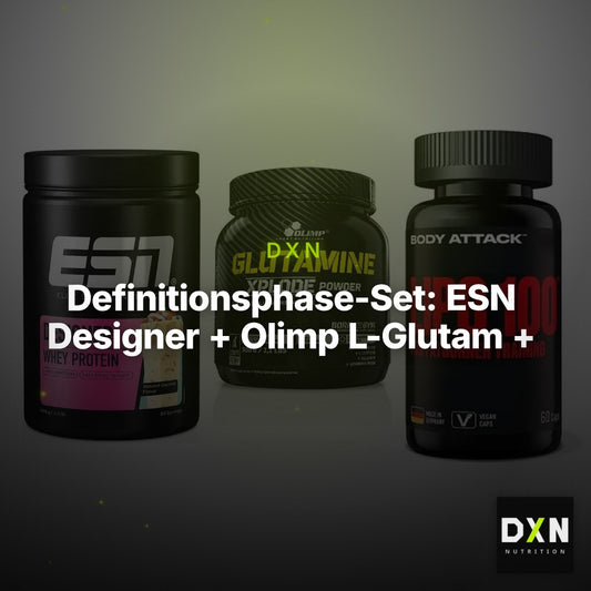 Definitionsphase-Set: ESN Designer + Olimp L-Glutam + Body Attack – Clean Showcase Plus