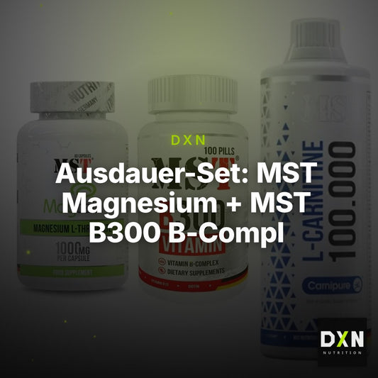 Ausdauer-Set: MST Magnesium + MST B300 B-Compl + MST L-Carnitine – Clean Showcase Plus
