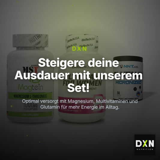 Ausdauer-Set: MST Magnesium + BioTech Multivit + NNT Glutamin – Clean Showcase Plus