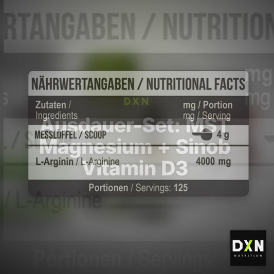 Ausdauer-Set: MST Magnesium + Sinob Vitamin D3 + MST Arginine RAW – Clean Showcase Plus
