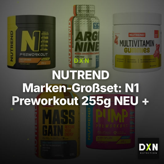 NUTREND Marken-Großset: N1 Preworkout 255g NEU + Arginine + 3 weitere – Clean Showcase Plus