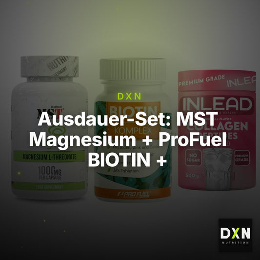 Ausdauer-Set: MST Magnesium + ProFuel BIOTIN + INLEAD Collagen – Clean Showcase Plus